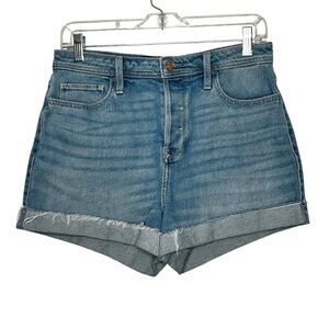 Hollister Ultra High Rise Medium Wash Button Fly Mom Denim Jeans Sz 30